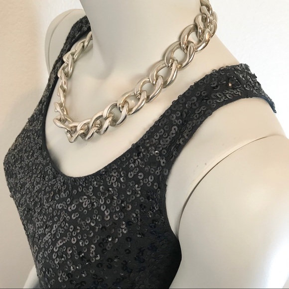 J. CREW Black Sequined Tank Top - Picture 4 of 8